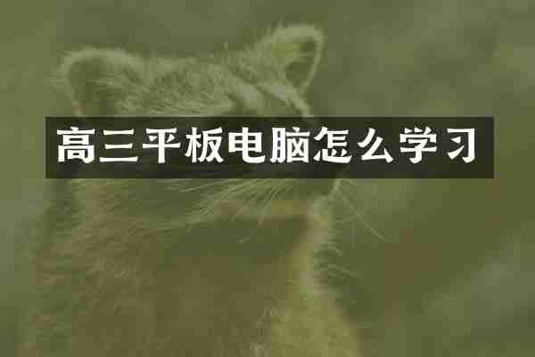 高三平板电脑怎么学习