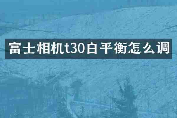 富士相机t30白平衡怎么调