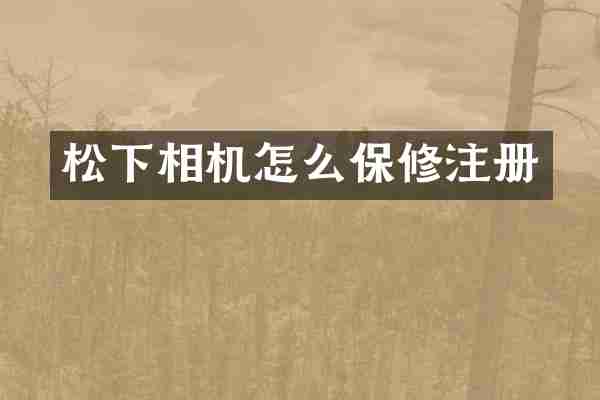 松下相机怎么保修注册