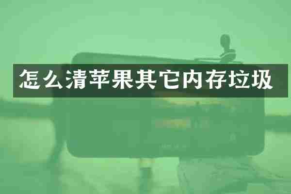 怎么清苹果其它内存垃圾