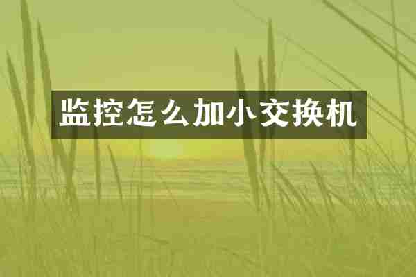 监控怎么加小交换机