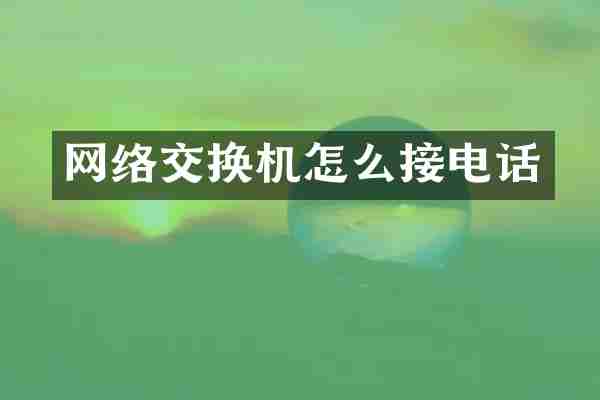 网络交换机怎么接电话