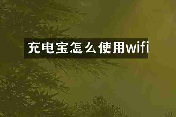 充电宝怎么使用wifi