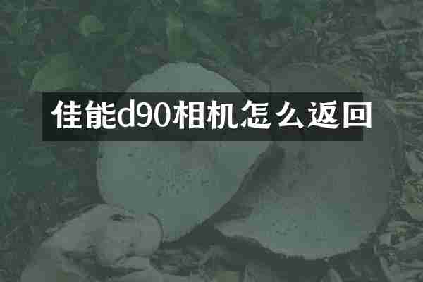 佳能d90相机怎么返回