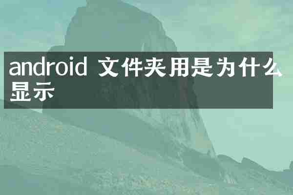 android 文件夹用是为什么不显示