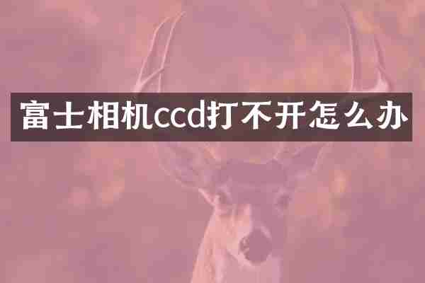 富士相机ccd打不开怎么办