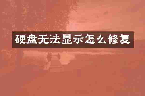 硬盘无法显示怎么修复