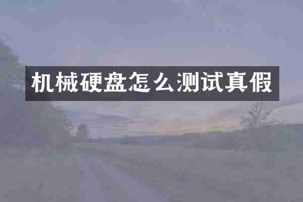 机械硬盘怎么测试真假