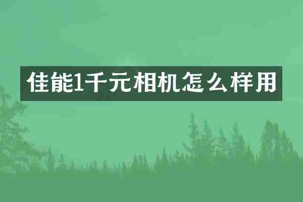 佳能1千元相机怎么样用