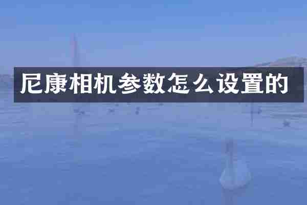 尼康相机参数怎么设置的