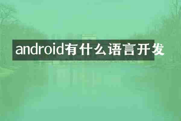 android有什么语言开发