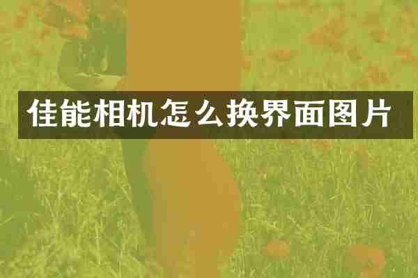 佳能相机怎么换界面图片