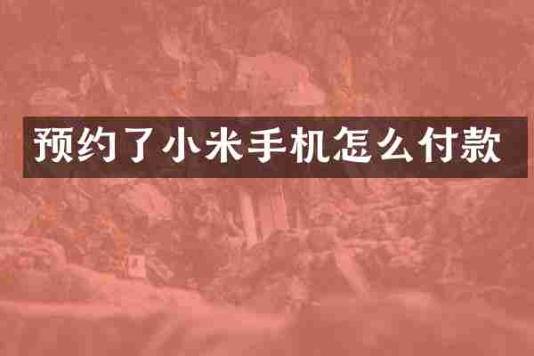 预约了小米手机怎么付款