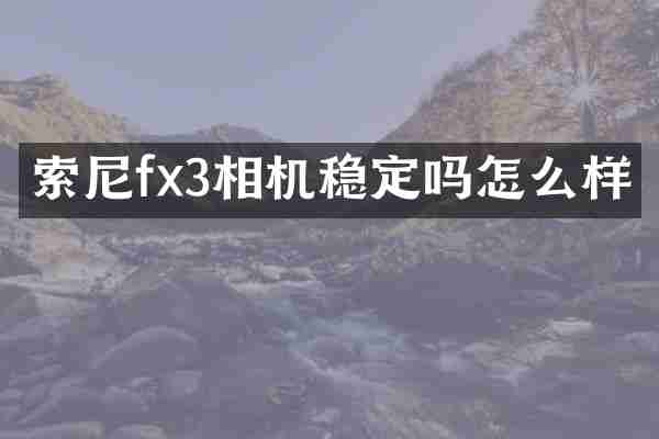索尼fx3相机稳定吗怎么样