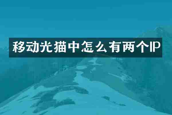 移动光猫中怎么有两个IP