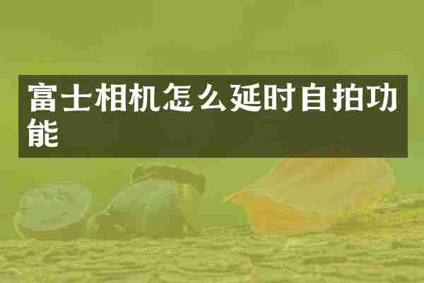 富士相机怎么延时自拍功能