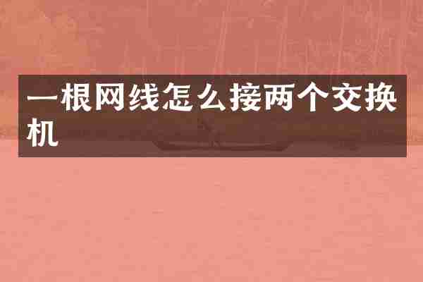 一根网线怎么接两个交换机