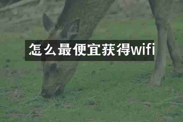 怎么最便宜获得wifi