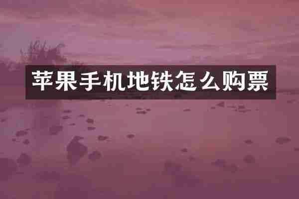 苹果手机地铁怎么购票