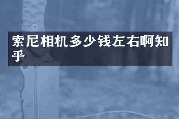索尼相机多少钱左右啊知乎