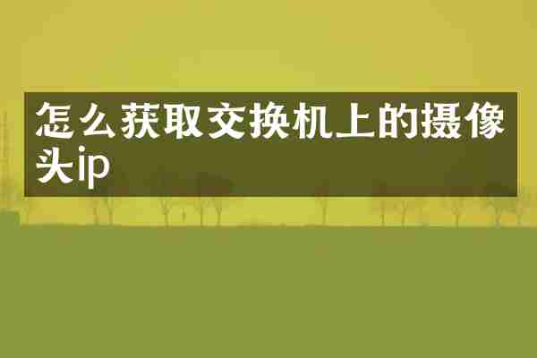 怎么获取交换机上的摄像头ip