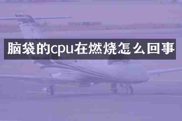 脑袋的cpu在燃烧怎么回事
