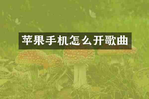 苹果手机怎么开歌曲