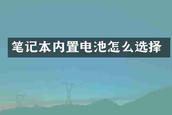 笔记本内置电池怎么选择