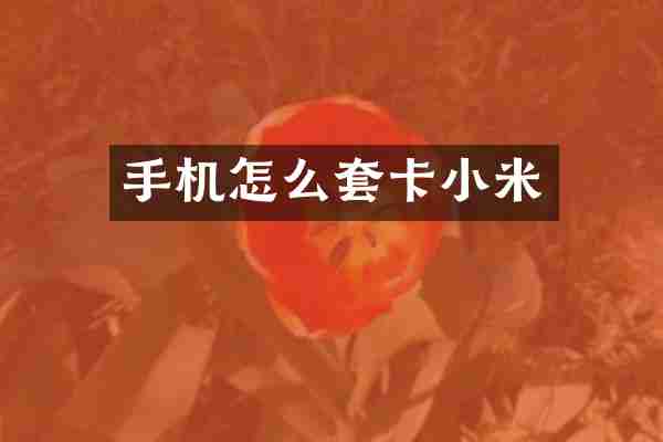 手机怎么套卡小米