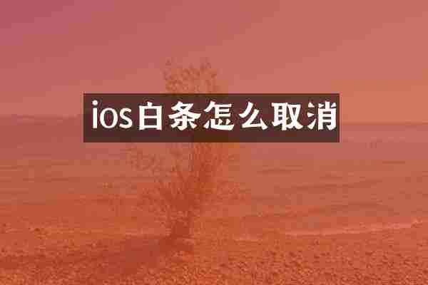 ios白条怎么取消