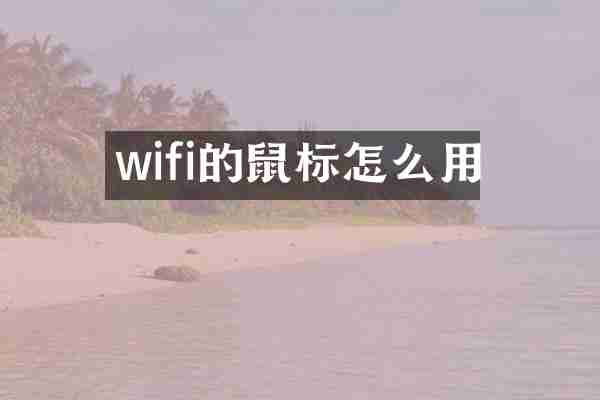 wifi的鼠标怎么用