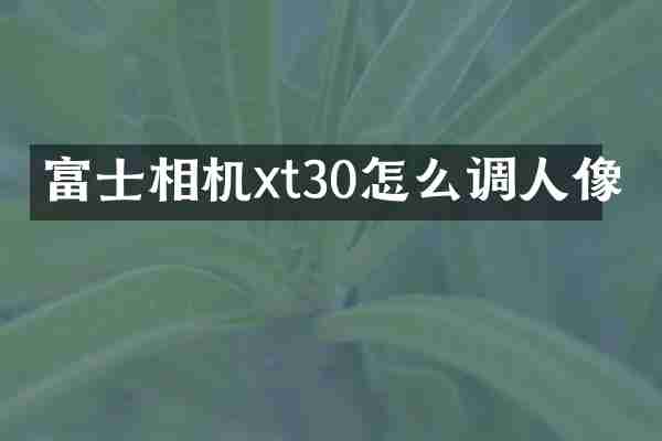 富士相机xt30怎么调人像