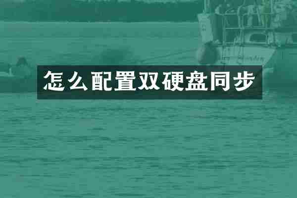 怎么配置双硬盘同步