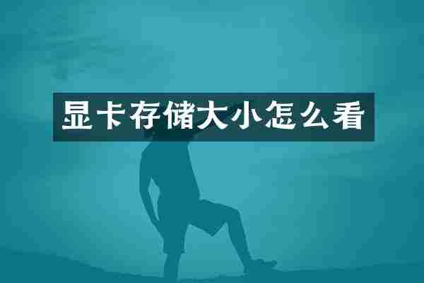 显卡存储大小怎么看
