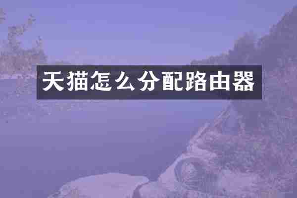 天猫怎么分配路由器