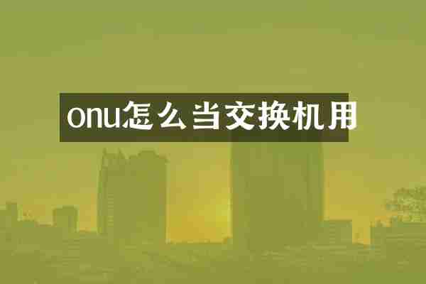 onu怎么当交换机用