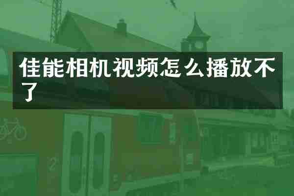 佳能相机视频怎么播放不了