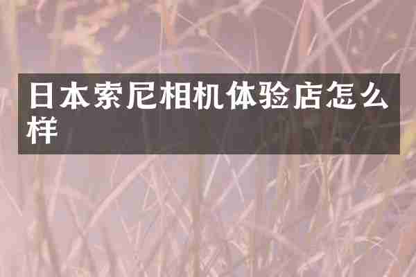 日本索尼相机体验店怎么样