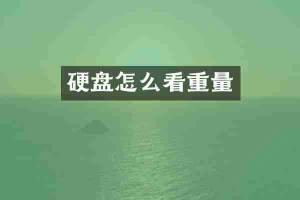 硬盘怎么看重量