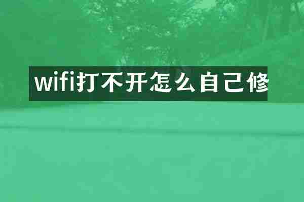 wifi打不开怎么自己修