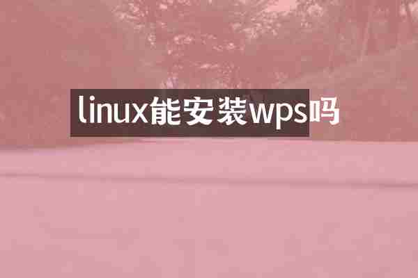 linux能安装wps吗