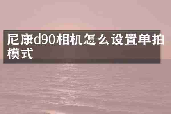 尼康d90相机怎么设置单拍模式