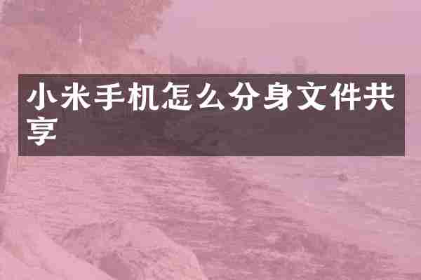 小米手机怎么分身文件共享