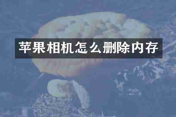 苹果相机怎么删除内存