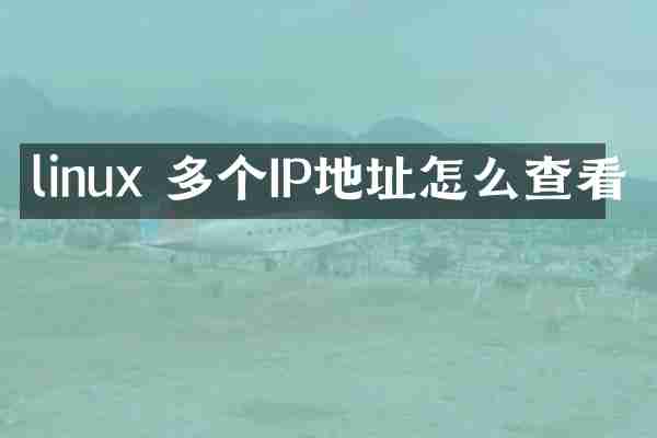 linux 多个IP地址怎么查看