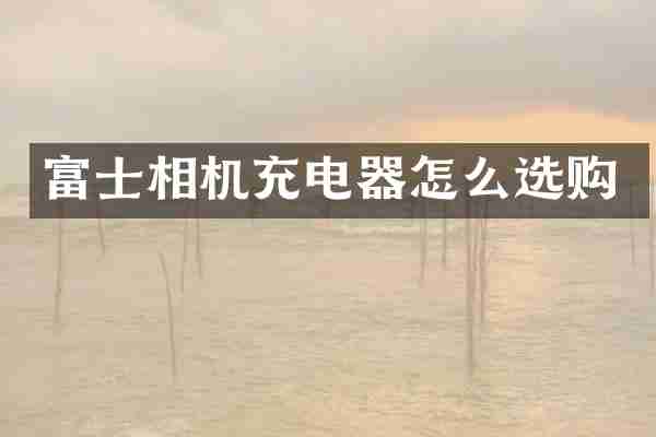 富士相机充电器怎么选购
