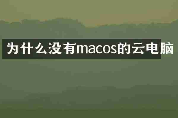 为什么没有macos的云电脑
