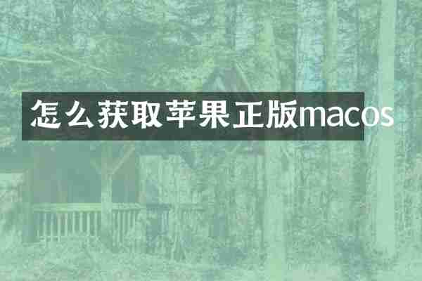 怎么获取苹果正版macos