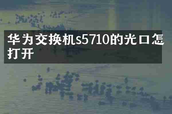 华为交换机s5710的光口怎么打开