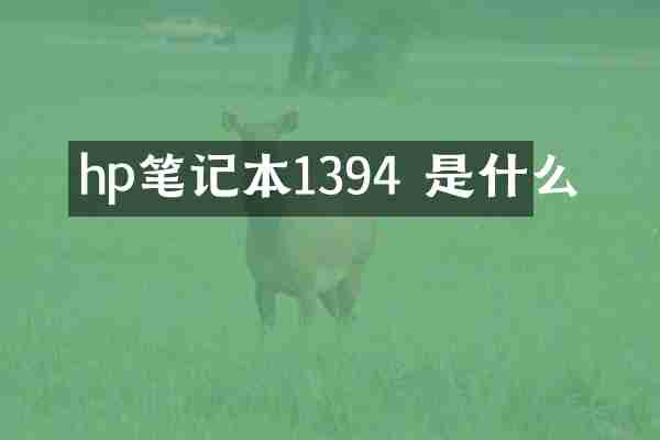 hp笔记本1394 是什么